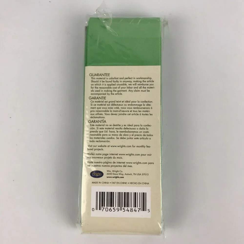 Wrights Satin Blanket Binding 794 922 Leaf Green 2 in Wide 4-3/4 Yards Polyester